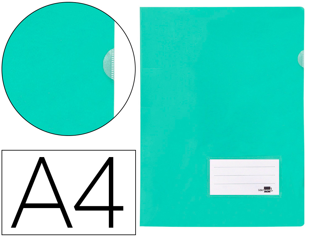 CARPETA LIDERPAPEL DOSSIER A4 UERO VERDE MANZANA OPACO
