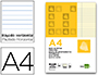 BLOC NOTAS LIDERPAPEL ENCOLADO A4 RAYADO HORIZONTAL 50 HOJAS 80 GR COLOR AMARILLO