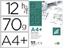 PAPEL DIBUJO LIDERPAPEL A4+ 320X240MM 70G/M2 VEGETAL SOBRE DE 12 HOJAS