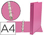 CARPETA DE 4 ANILLAS 25 MM MIXTAS LIDERPAPEL A4 CARTON FORRADO PVC FUCSIA