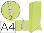CARPETA DE 4 ANILLAS 25 MM MIXTAS LIDERPAPEL A4 CARTON FORRADO PVC VERDE