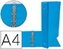 CARPETA DE 4 ANILLAS 40 MM MIXTAS LIDERPAPEL A4 CARTON FORRADO PVC AZUL
