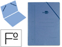 CARPETA LIDERPAPEL GOMAS FOLIO SENCILLA CARTON COMPACTO AZUL