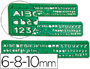 NORMOGRAFO ESCOLAR DOMINGO FERRER 6/8/10 MM PLASTICO VERDE JUEGO DE 3 UNIDADES