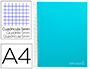 CUADERNO ESPIRAL LIDERPAPEL A4 MICRO JOLLY TAPA FORRADA 140H 75 GR CUADRO 5MM 5 BANDAS4 TALADROS COLOR CELESTE