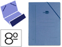 CARPETA LIDERPAPEL GOMAS OCTAVO BOLSA CARTON COMPACTO AZUL