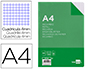RECAMBIO LIDERPAPEL A4 100 HOJAS 60G/M2 CUADRO 4MM CON MARGEN SIN TALADROS