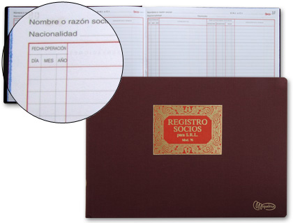 LIBRO MIQUELRIUS N.76 FOLIO APAISADO 100 HOJAS REGISTRO DE SOCIOS PARA S.R.L