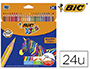 LAPICES DE COLORES BIC EVOLUTION STRIPES CAJA DE 24 COLORES SURTIDOS