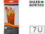 PINCELES DALER ROWNEY SIMPLY ART SINTENTICO MANGO CORTO DORADO BLISTER DE 7 UNIDADES