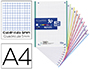 RECAMBIO COLOR OXFORD A4 160 HOJAS 90 GR OPTIK PAPER CUADRO 5 MM 4 TALADROS BANDA 10 COLORES
