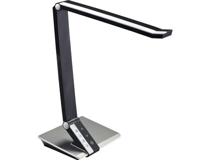 LAMPARA DE OFICINA Q-CONNECT SOBREMESA PROFESIONAL ABS 28 LEDS 9W INTERRUPTOR SENSOR 4 NIVELES COLOR NEGRO