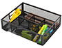 ORGANIZADOR SOBREMESA Q-CONNECT KF17291 BANDEJA METALICA REJILLA NEGRA CON 6 DEPARTAMENTOS 235X183X65 MM