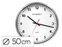 RELOJ Q-CONNECT DE PARED PLASTICO OFICINA REDONDO 50 CM MARCO CROMADO