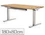 MESA DE OFICINA LEVADO BASE METAL ACERO PINTADO SISTEMA ELECTRICO REGULABLE ALTURA TABLERO ARCE 180 X 80 CM