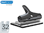 TALADRADOR RAPESCO ALU 95 NEGRO AJUSTABLE 2,3 Y 4 TALADROS CAPACIDAD 32 HOJAS
