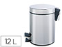 PAPELERA METALICA Q-CONNECT CON PEDAL CROMADA 25X38CM CAPACIDAD 12 LITROS