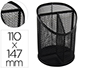 CUBILETE PORTALAPICES Q-CONNECT NEGRO METAL REDONDO REJILLA CON 3 COMPARTIMENTOS DIAMETRO 110 MM ALTO 147 MM