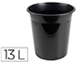 PAPELERA PLASTICO Q-CONNECT NEGRO OPACO 13 LITROS 275X285 MM