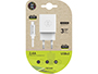 CARGADOR TECH ONE TECH 2.4 DOBLE USB + CABLE BRAIDED NYLON MICRO USB ANDROID LONGITUD 1 MT COLOR BLANCO