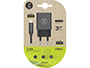 CARGADOR TECH ONE TECH 2.4 DOBLE USB + CABLE BRAIDED NYLON MICRO USB ANDROID LONGITUD 1 MT COLOR NEGRO