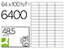 ETIQUETA ADHESIVA Q-CONNECT KF11207 TAMAO 48,5X16,9 MM FOTOCOPIADORA LASER INK-JET CAJA CON 100 HOJAS DIN A4
