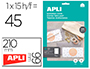 TARJETA DE VISITA APLI INVITACION HOGAR 210X99 MM 200 GR BLANCA BOLSA DE 15 HOJAS DIN A4