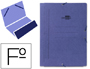 CARPETA LIDERPAPEL GOMAS FOLIO BOLSA CARTON PINTADO AZUL