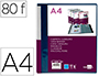 CARPETA LIDERPAPEL 80 FUNDAS CANGURO PP DIN A4 AZUL TRANSLUCIDO PORTADA Y LOMO PERSONALIZABLE