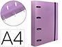 CARPETA CON RECAMBIO LIDERPAPEL A4 CUADRO 5MM 100 HOJAS 80G POLIPROPILENO 4 ANILLAS 40MM LAVANDA OPACO