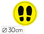CIRCULO DE SEALIZACION ADHESIVO APLI PARA SUELO PVC 100 MC PIES COLOR AMARILLO/NEGRO DIAMETRO 30 CM