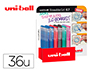 ROTULADOR UNI-BALL ROLLER UF-222 TINTA GEL BORRABLE 0,7 MM EXPOSITOR DE 36 UNIDADES COLORES SURTIDOS