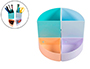 ORGANIZADOR DE SOBREMESA EXACOMPTA AQUAREL THE QUARTER 4 COMPARTIMENTOS MODULABLES COLORES PASTEL 120X120X83 MM