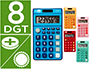 CALCULADORA LIDERPAPEL BOLSILLO XF14 8 DIGITOS SOLAR Y PILAS 115X65X8 MM EXPOSITOR DE 16 UNIDADES COLORES