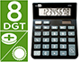 CALCULADORA LIDERPAPEL SOBREMESA XF16 8 DIGITOS SOLAR Y PILAS COLOR NEGRO 127X105X24 MM