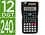 CALCULADORA LIDERPAPEL CIENTIFICA XF33 12 DIGITOS 240 FUNCIONES CON TAPA SOLAR Y PILAS COLOR NEGRO 156X85X20