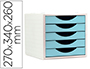 FICHERO CAJONES DE SOBREMESA ARCHIVO 2000 5 CAJONES COLOR AZUL PASTEL 270X340X260 MM