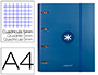 CARPETA CON RECAMBIO ANTARTIK A4 CUADRO 5MM FORRADA 4 ANILLAS 40MM REDONDAS CON SOLAPA COLOR AZUL MARINO