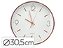 RELOJ Q-CONNECT DE PARED METALICO REDONDO 30,5 CM MOVIMIENTO SILENCIOSO COLOR ROSA DORADO