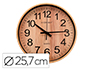 RELOJ Q-CONNECT DE PARED DE PLASTICO REDONDO 25,7 CM MOVIMIENTO SILENCIOSO COLOR MADERA NATURAL