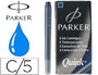 TINTA ESTILOGRAFICA PARKER AZUL PERMANENTE CAJA DE 5 CARTUCHOS