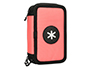 PLUMIER ESCOLAR ANTARTIK TRIPLE CREMALLERA COLOR CORAL 36 PIEZAS