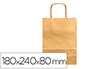 BOLSA PAPEL Q-CONNECT KRAFT ORO XS CON ASA RETORCIDA 180X240X80 MM