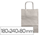 BOLSA PAPEL Q-CONNECT KRAFT PLATA XS CON ASA RETORCIDA 180X240X80 MM