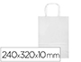 BOLSA PAPEL Q-CONNECT CELULOSA BLANCO S CON ASA RETORCIDA 240X320X10 MM
