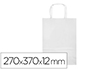 BOLSA PAPEL Q-CONNECT CELULOSA BLANCO M CON ASA RETORCIDA 270X370X12 MM