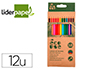 LAPICES DE COLORES LIDERPAPEL ECOUSE CAJA DE 12 UNIDADES COLORES SURTIDOS CON CERTIFICADO FSC