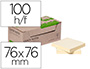 BLOC DE NOTAS ADHESIVAS QUITA Y PON Q-CONNECT 38X51 MM 100% PAPEL RECICLADO AMARILLO EN CAJA DE CARTON