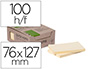 BLOC DE NOTAS ADHESIVAS QUITA Y PON Q-CONNECT 76X127 MM 100% PAPEL RECICLADO AMARILLO EN CAJA DE CARTON
