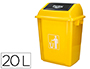PAPELERA CONTENEDOR Q-CONNECT PLASTICO CON TAPA DE BALANCIN 20 LITROS AMARILLO 340X240X450 MM